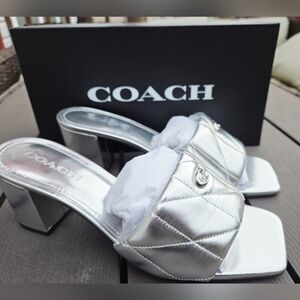 COACH Silver Block Heels